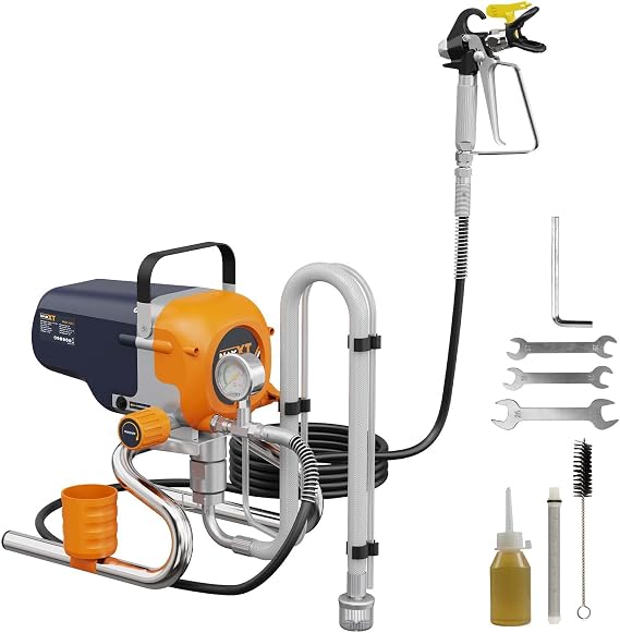 MAXXT Airless Paint Sprayers, 3300PSI Motorized Paint Sprayer with Stand, High Efficiency Spray Paint Machine for Home, Outdoor DIY Handyman Shed Garage House Painting Deck Fence Furniture