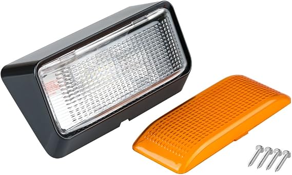 Lumitronics RV 12V LED Porch Utility Light, Clear and Amber Lenses (Black)
