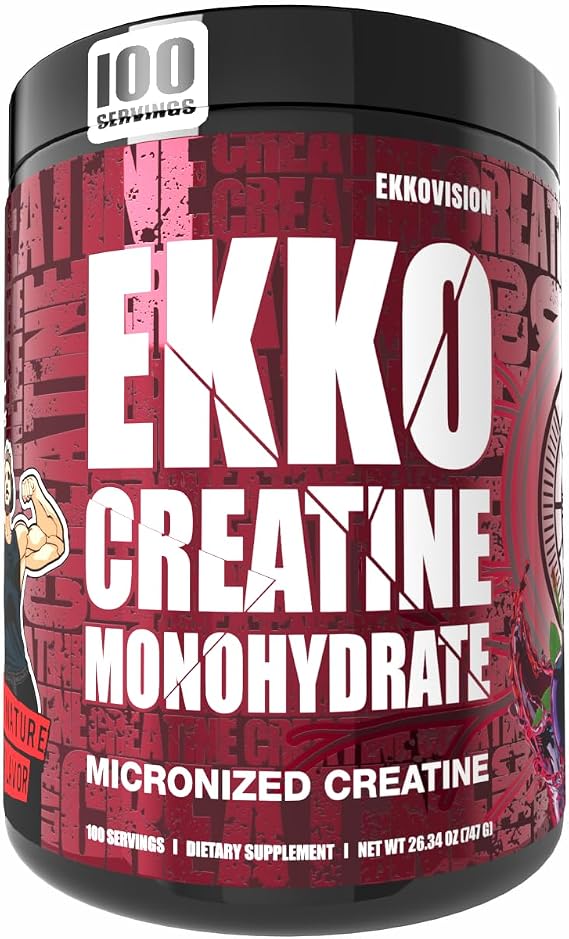 Ekkovision Creatine Monohydrate Powder, Black Cherry, 100 Servings
