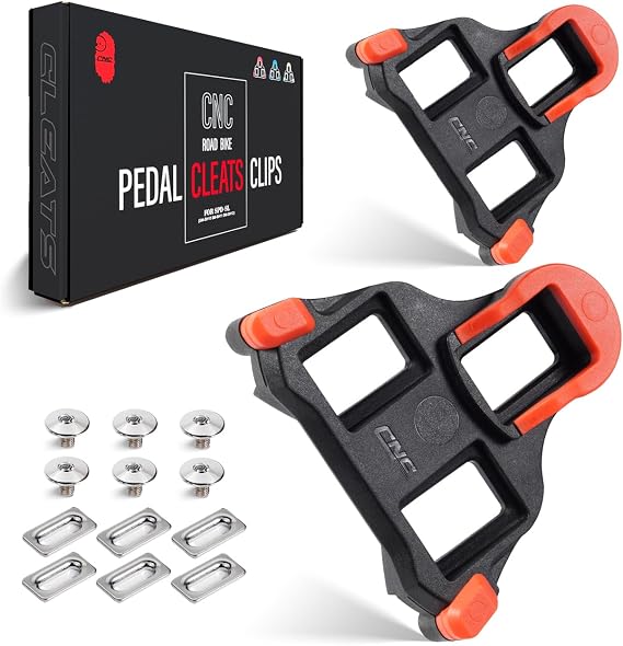 CNC Road Bike SPD-SL Cleats for Shimano SM-SH10/SM-SH11/SM-SH12,Cycling Bicycle Pedal Cleats for Shimano SPD-SL Cleats Set with SPD Cleat Covers(Yellow/red/Blue)