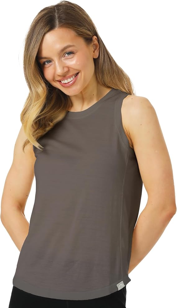 Merino Wool Tank Top Women - Active Merino Wool Undershirt Moisture Wicking Breathable Anti-Odor Lightweight Base Layer