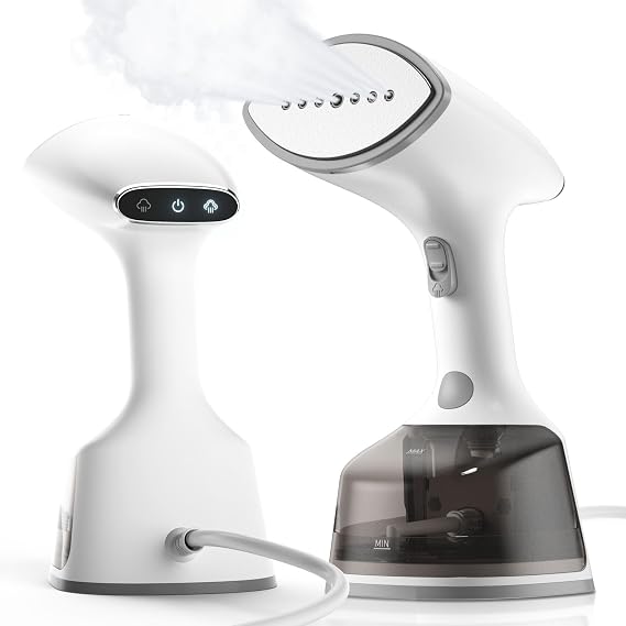 Clothes Steamer 1500W Portable Handheld Steamer for Clothes 20s Quick Heat Strong Penetrating Steam with Smart LCD Screen 2 in 1 Clothing Iron Steamer for Clothes Vertically and Horizontally