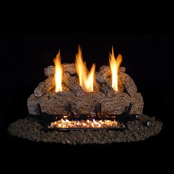 Peterson Fyreside 21-inch Live Oak Log Set with Vent-Free Burner, On/Off Remote Control and Gas Connection Kit. (Natural Gas Only)