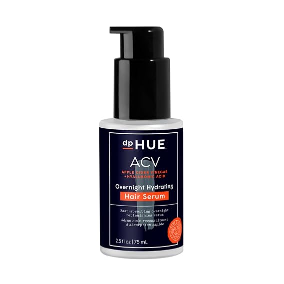 dpHUE Apple Cider Vinegar Overnight Hydrating Hair Serum - Reduces Frizz, Restores Shine, Strengthens Hair & Extends Blowouts - Fast Absorbing - Vegan & Color Safe
