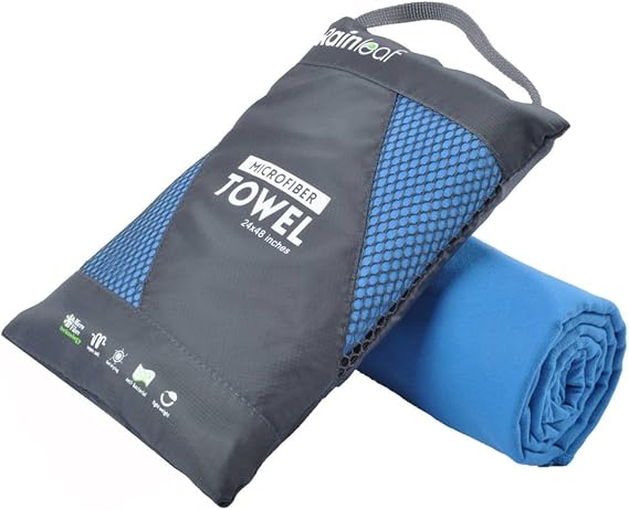 Rainleaf Microfiber Towel Quick Dry Camping & Travel & Gym Towel. Compact