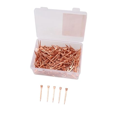 250Pcs Horseshoe Nails, Copper Plated Horseshoe Nails, Nail Accessory Horse Equipment Horse Hoof Nail, Horseshoe NAI for Crafts, Horse Training Equestrian Sports (47.5mm E4)
