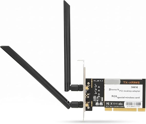 Dilwe TX-AR9WS AR9220 PCIe Card, 300Mbps Network Card with 2 Antennas, 802.11b/g/n PCI Express Wi-Fi Adapter for Win XP/WIN7/WIN8/WIN10, Support Shared