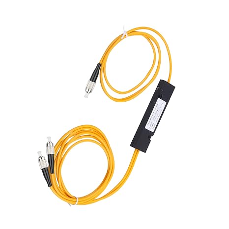 1-Pack FC/UPC 1x2 Fused Fiber Splitter | FC UPC 1*2 fused taper splitter, Singlemode, low insertion loss, Tapered box, for FTTH, CATV, and PON networks