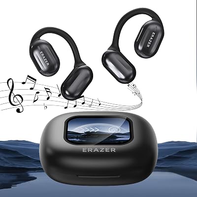 Over The Ear Earbuds XP2, Xp2 Earbud,True Wireless Open Ear Earbud Bluetooth 5.4, Ear Headphone with Earhooks Led Display for Sport Running Black