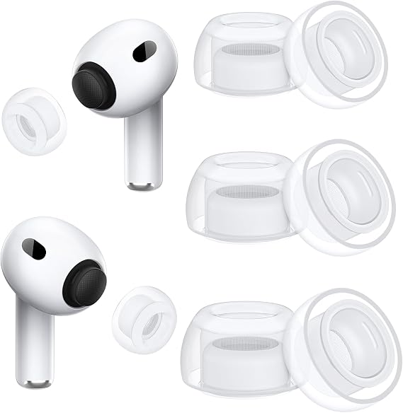 Replacement Ear Tips Compatible with AirPods Pro 3 (3 Pairs,S/M/L,Clear) | Superior Comfort, Enhanced Noise Cancellation, Secure Fit, Better Sound, Highly Durable