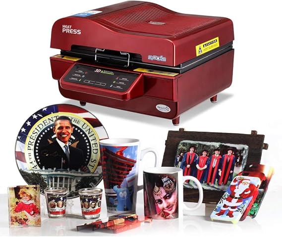 Heat Press Machine,3D Sublimation Vacuum Machine, Sublimation/Heat Press Machine,Mug/T Shirt/Cell Phone Case Printer,Cup/Digital Printing Machine (Color : Red, Size : US)