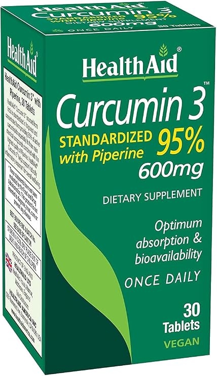 Curcumin Complex 600 mg, 30Count | Turmeric Extract with Bioperine for Enhanced Absorption, 95% Curcuminoids | Vegan, Daily Joint & Immune Support Supplement