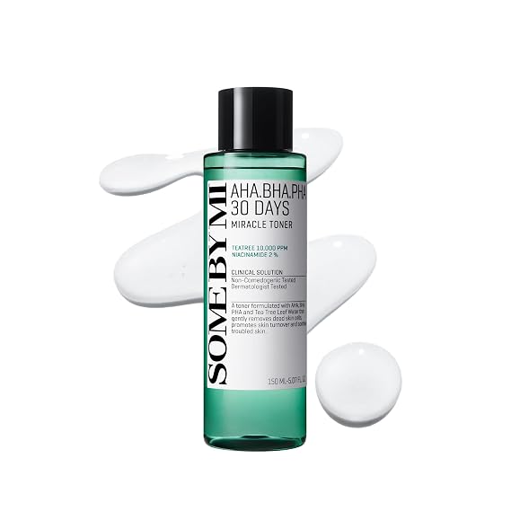 SOME BY MI AHA BHA PHA 30 Days Miracle Toner 5.07oz, 150ml Korean Refining Face Toner for All Skin Types Daily Pore Care & Oil Control with 2% Niacinamide Korean Skin Care