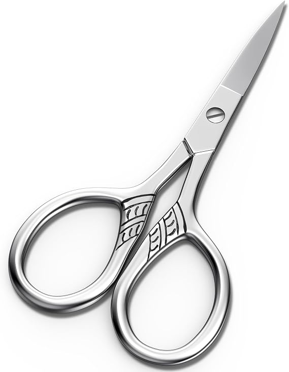 Stainless Steel Small Scissors with Textured Handle - All Purpose for Arts, Crafts, Sewing, Office & Kitchen, Sharp & Durable Cutting Tools