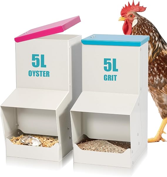 10L Automatic Chicken Feeder Hanging Gravity Poultry Feeder Trough with Lid
