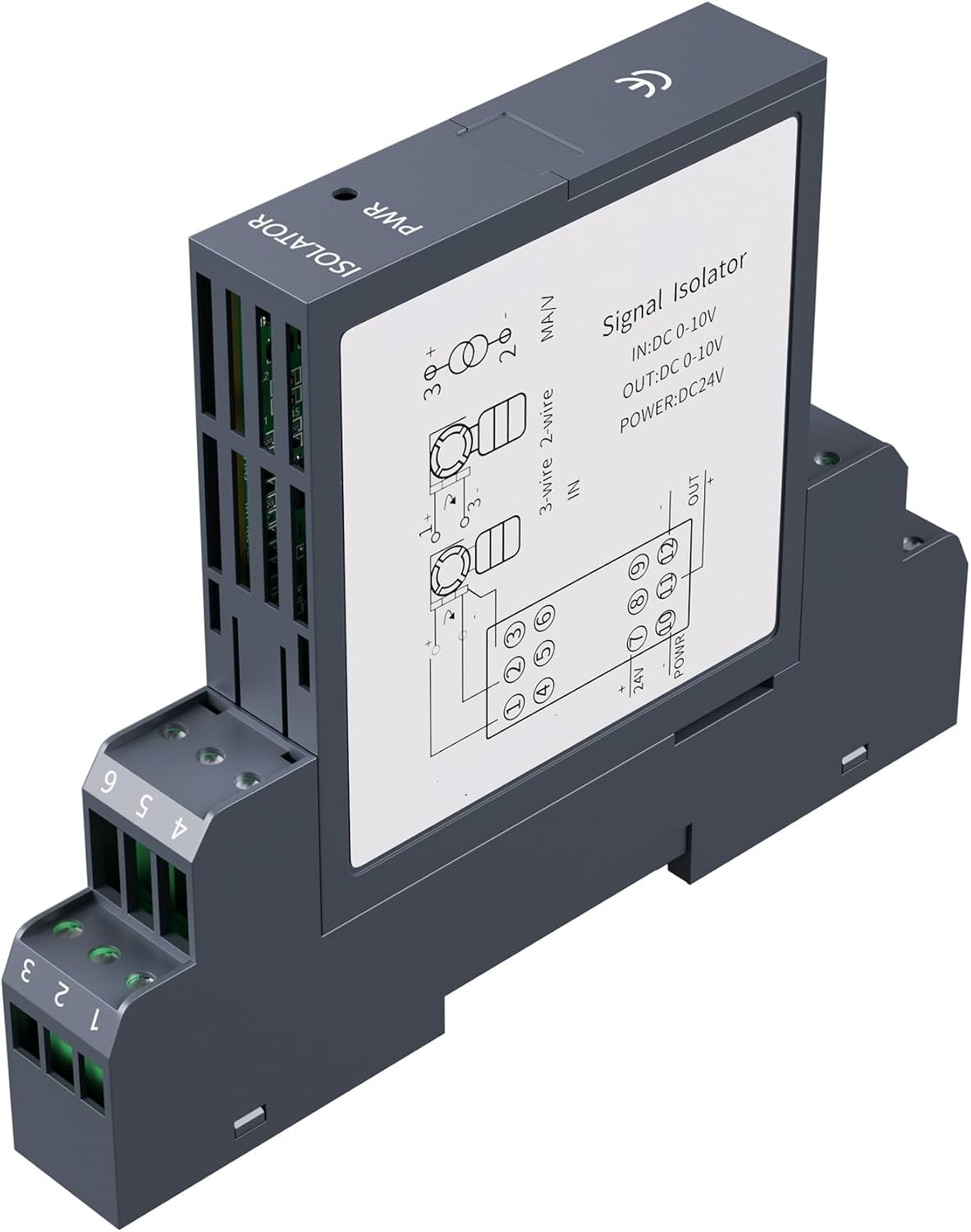 Signal Isolator 0-200mV 1-5V to 0-10V 4-20mA 2 in 2 Out Voltage Current Signal Converter High Precision Voltage Signal Isolator Transmitter2 in 2 Out,0-5V Input_DC24V Power Supply_OEM
