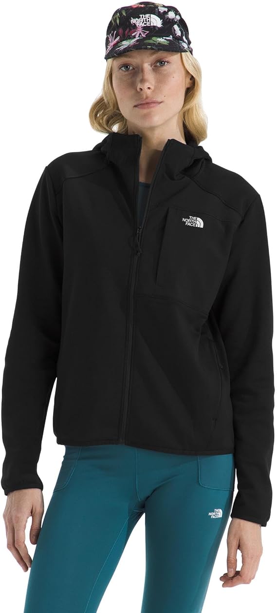 THE NORTH FACE Women's TNF Performance Fleece Full Zip Hoodie | Lightweight Hooded Top, Elastic Binding & Zip Pockets