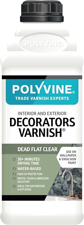 Polyvine Decorator's Dead Flat Varnish Quart 1 litre