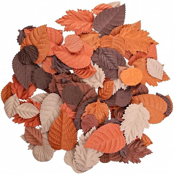 Mixed Mulberry Paper Leaves 100 PCS, Handmade Decorative Brown Leaves for Scrapbooking, Card Making, DIY Crafts, Wedding Decorations, Floral Arrangements & Journaling (Mixed Leaves Brown Tone...)