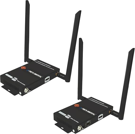 J-Tech Digital Wireless HDMI Transmitter and Receiver 660ft Full HD 1080p with HDMI Loop Output Operation Channel Change IR Passthrough