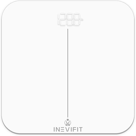 INEVIFIT Premium Bathroom Scale, Highly Accurate Digital Bathroom Body Scale, Measures Weight up to 400 lbs. Includes Batteries