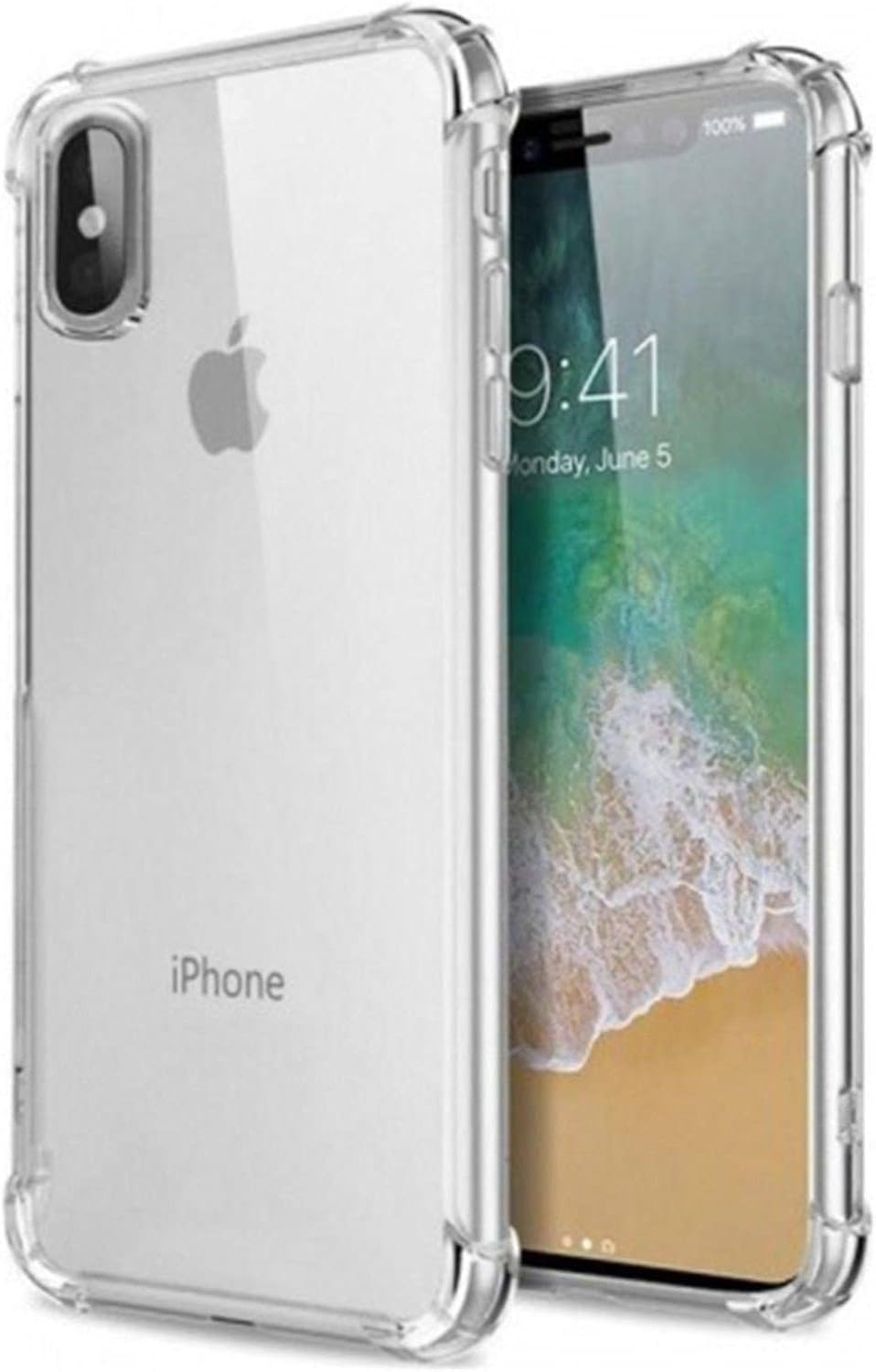 KZY Contact iPhone X compatible with Cover Transparent Airbag Antishock Corner Protected Silicone Case