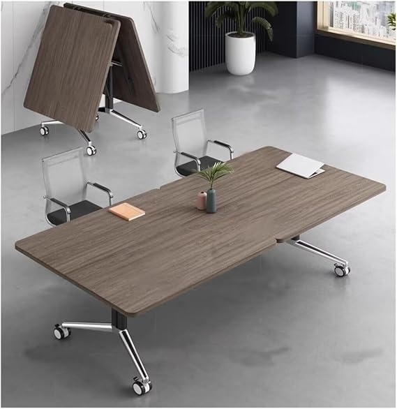 Flip Top Mobile Meeting Table,Flip Mobile Training Table, for Conference Rooms,Training Rooms,Media Centers,Classrooms,Community Center Halls,1Pack,160 * 100 * 75cm