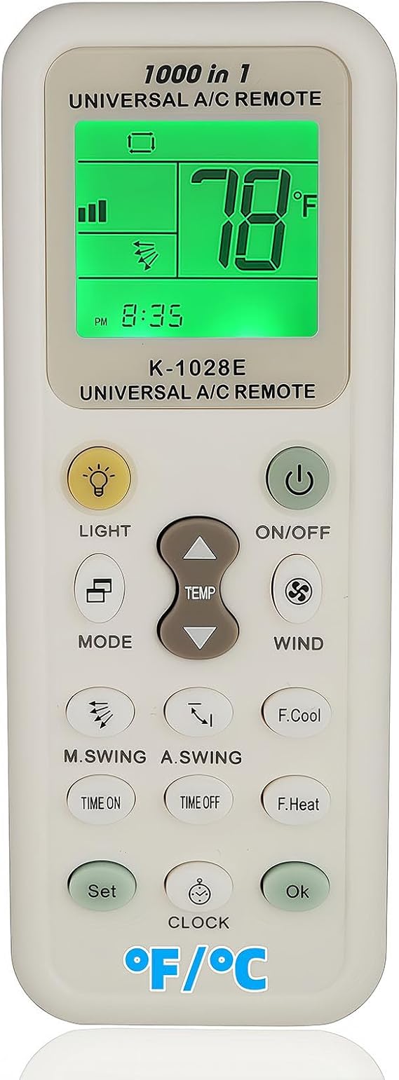 Universal A/C Replacement Remote Control Compatible for LG Panasonic Sharp Samsung Fujitsu Gree Guangda Guqiao Haier Helton Hemilton Hicon Hisense Hitachi Air Conditioner (Fahrenheit and Celsius)