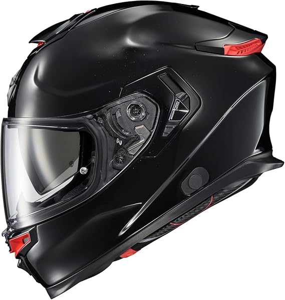 ScorpionEXO Eclipse Full Face Motorcycle Helmet with Pinlock Ready Shield - Bluetooth Ready Speaker Pockets Apex Series Solid (Metallic Black - Small)