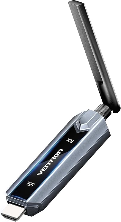 VENTION Wireless HDMI Transmitter and Receiver 656FT with LED Screen, Up to 6 RXs, Heat-Control, Plug & Play Wireless HDMI Extender Kit 4K Decode to Monitor from PC/Projector/TV Box(1RX)