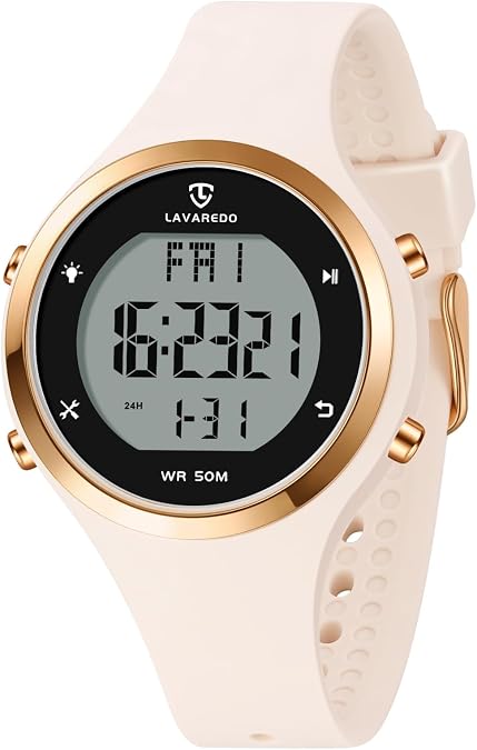 Watches for Women Sport Digital Womens Watch Waterproof with Silicone Strap Alarm/Stopwatch/Chronograph/LED Back Light