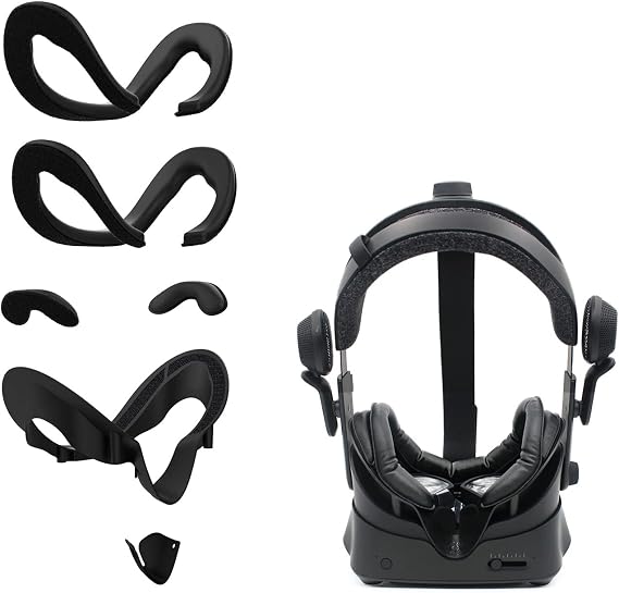AMVR Valve Index Face Cushion PU Foam Replacement Pad Facial Interface Bracket Anti-Leakage Pad VR Lens Cover Replacement for Valve Index Washable Dirt Proof Exclusive 7 in 1 Accessory Set