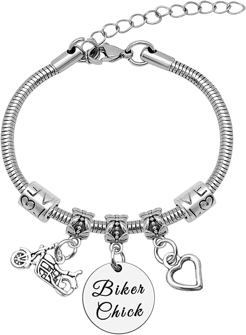 Mwphuy Biker Gifts for Women Bracelet Motorcycle Gift for Her Best Friend Sister Wife Motorcycle Bracelet Ride Safe Gift Biker Lover Gifts New Driver Christmas Birthday