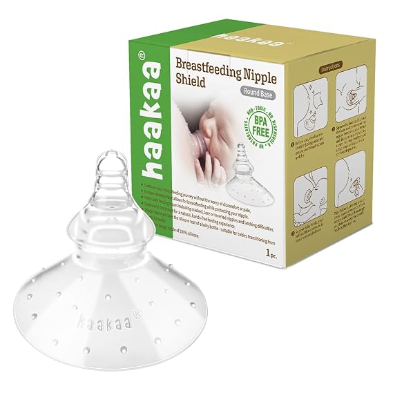 haakaa Silicone Nipple Shield for Breastfeeding with Case, 1 Pack
