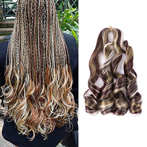 French Curly Braiding Hair 8 Pack 18 Inch Spanish Curly Braiding Hair for Box Braids Loose Wave Braiding Hair Pre Stretched Crochet Braids Synthetic Micro Spiral Curl Braing18In Pack of 8, 3327613