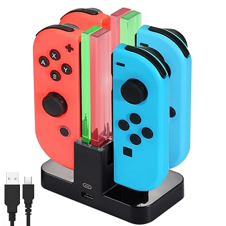 Diyife Charging Dock Replacement for Nintendo & Charger for Switch Joy Con | Charging Dock for Nintendo Switch, with LED Indicator, USB Type-C Interface, Charging 4 Gamepads Together