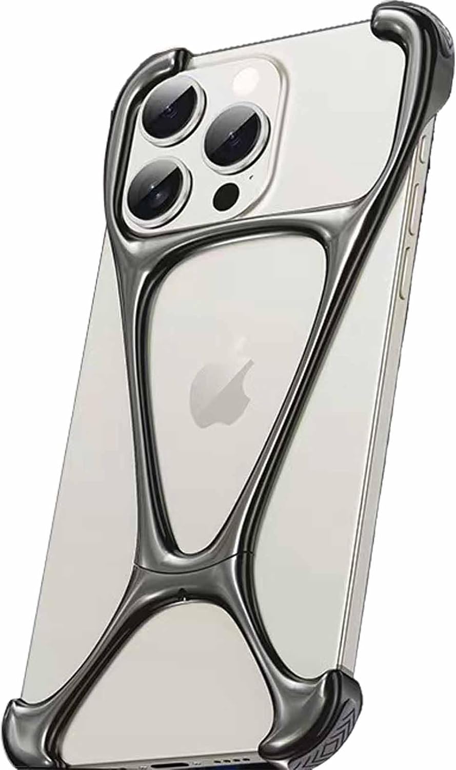 QANXGOG Case for iPhone 15 Pro Max15 Pro15, Minimalist Metal Frameless, Airbag Shockproof, Lightweight Heat Dissipation, Naked Feel Phone Case