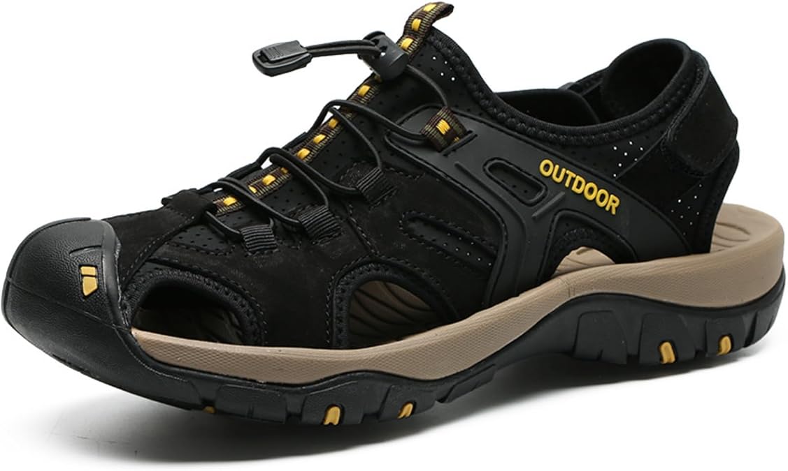 Qiucdzi Mens Sport Sandals Outdoor Hiking Sandal Closed Toe Athletic Lightweight Trail Walking Casual Beach Sandals Water Shoes