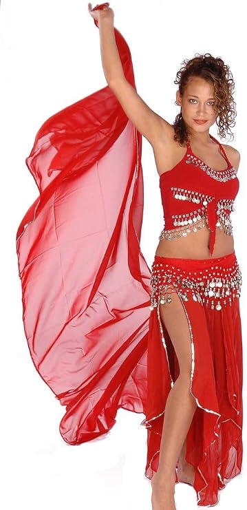 Belly Dance Costume Set | Skirt-Veil,Tank-Top & Hip Scarf | Tremendous