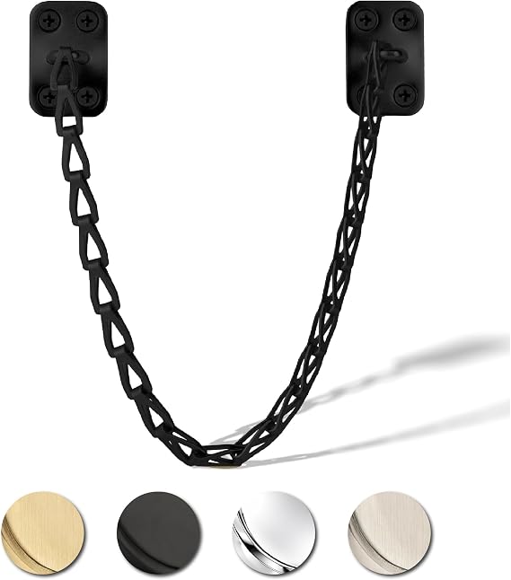 Mega Handles Transom Door Chain 12-Inch, 1 Pack - Matte Black | Heavy Duty Cabinet Door Stopper and Limiter, Lid Support for Trunks and Chests, Screws Included, Powder Coated