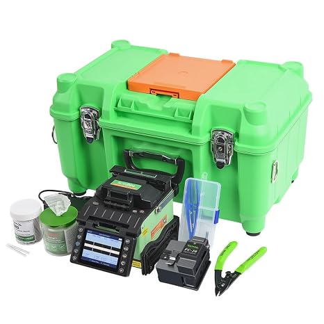 Fusion Splicer Fiber Optic Splicing Welding Machine Komshine GX39 with Fiber Cleaver Empalmador Por Fusion De Fibra optica