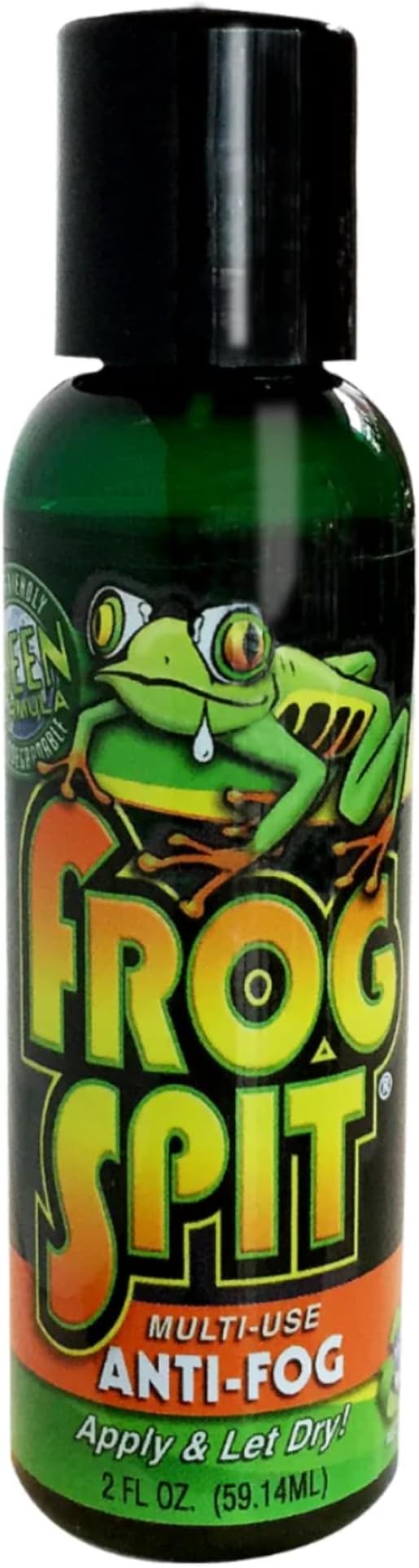 Frog Spit Anti-Fog Concentrate Solution - 2 oz. Bottle | Anti Fog for Glasses, Goggles, Face Masks, Helmet Face Shields, Mirrors - Water-Soluble - No Rinse