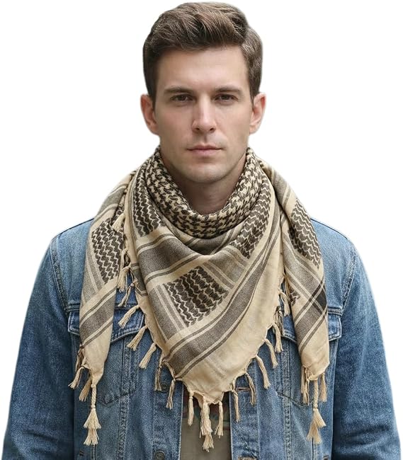 Cotton Palestinian Keffiyeh Scarf Military Shemagh Tactical Desert Scarf