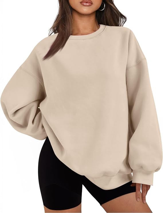 Oversized Sweatshirt for Women Fleece Crewneck Sweatshirts Fall Mama Sweatshirt Plus Size Casual Pullover Sweaters