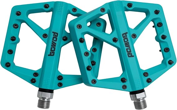 Bike Pedals Mountain Bike Adult, Light MTB Flat Pedals Grippy w 9pcs Non-Slip Studs, Nylon Composite Platform Pedals,Suitable for Women, Children, Road Bikes, BMX,MTB and Leisure Bikes