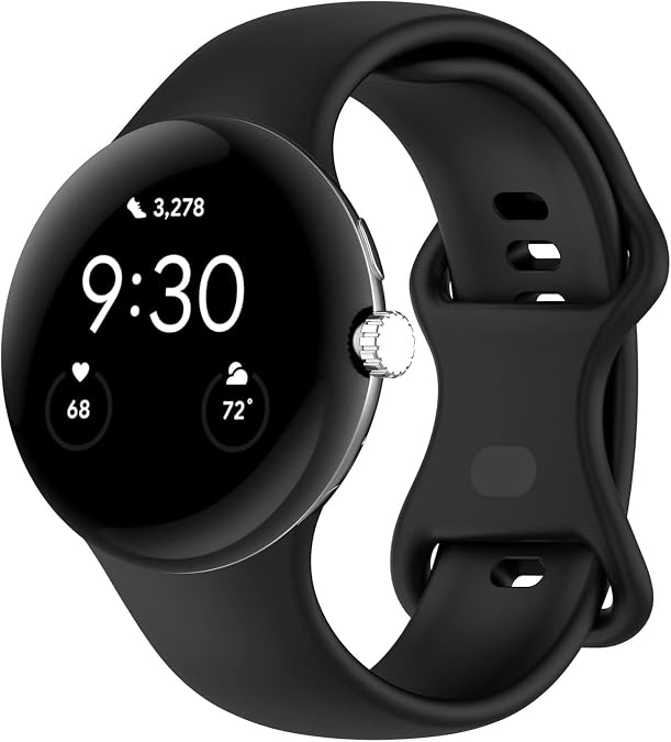 Band Compatible with Google Pixel Watch 1/2/3/4 (41mm), Soft Silicone Sport Replacement Straps Bracelet for Google Pixel Watch 41mm