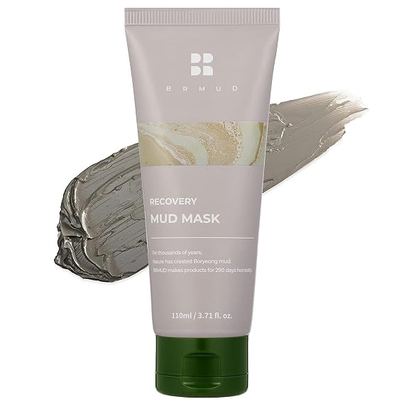 BRMUD Boryeong Mud Clay Face Mask, Pore Reducer & Minimizer, Blackhead, Acne Control for Oily Skin, Redness Relief and Skin Tightening Mask for Women and Men - Recovery Mud Mask 110ml (3.72 fl.oz.)