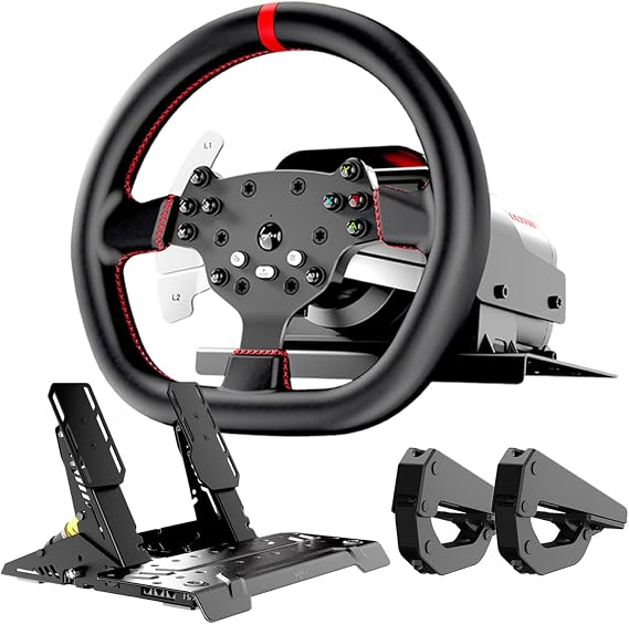 PXN V10 Ultra Direct Drive Racing Wheel & Pedals, 3.2Nm Force Feedback