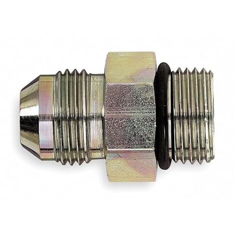 Eaton Aeroquip 202702-6-6S Steel Flared Tube Fitting, Adapter, 3/8" Male JIC x 3/8" O-Ring Boss Male