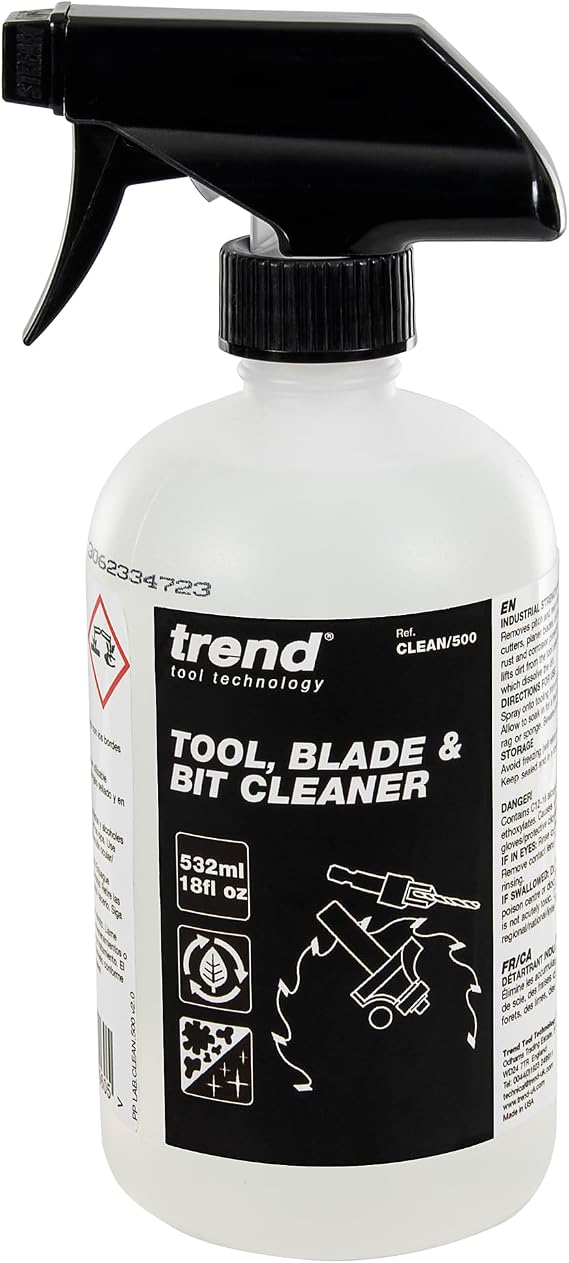 TREND Tool, Blade & Bit Cleaner, 18 fl oz, Resin, Pitch & Rust Remover, Safe Non-Toxic Formula for Workshop Tools, CLEAN/500